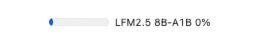 The download bar: a progress bar and the model's name with the percentage.